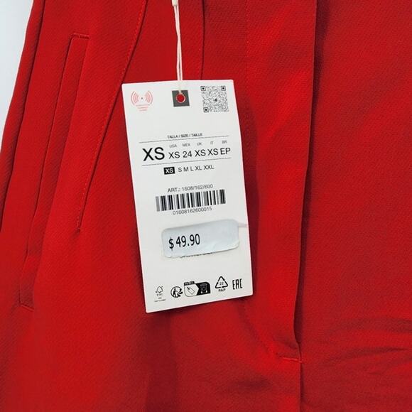 New NWT Zara High Waist Straight Leg Cropped Trouser Pant Size XS - Picture 12 of 16